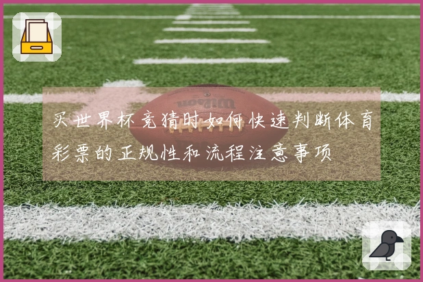 买世界杯竞猜时如何快速判断体育彩票的正规性和流程注意事项
