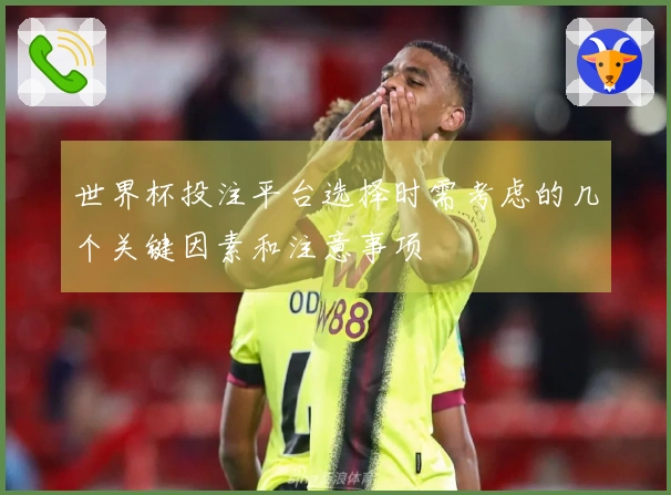 世界杯投注平台选择时需考虑的几个关键因素和注意事项